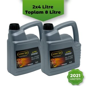 Powerten 20W50 Motor Yağı 4 Litre (2 ADET TOPLAM 8 LİTRE)