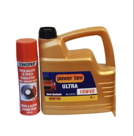 Powerten Ultra 10W40 Motor Yağı (4 Litre) + Balata Spreyi